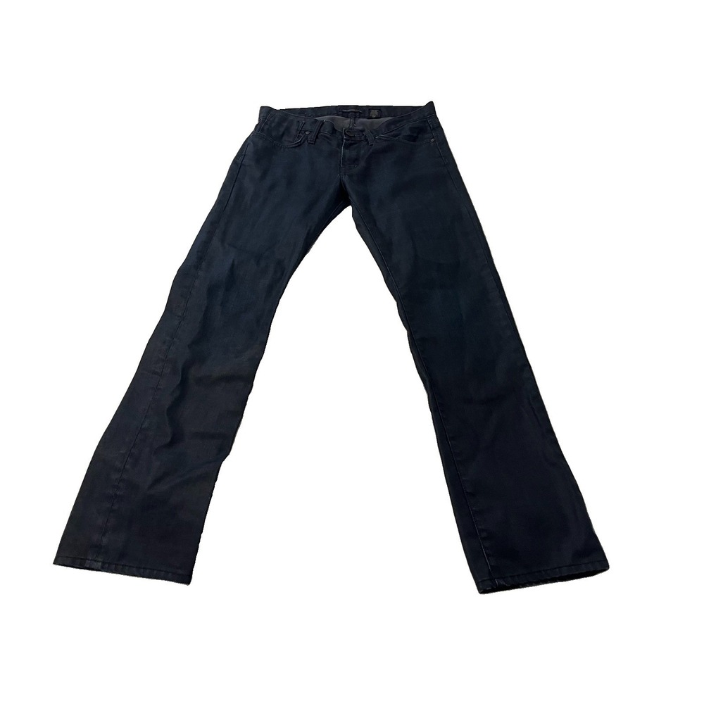 John Varvatos Jeans Mens 30x32 Blue Bowery Slim Straight Leg Waxed Denim Stretch